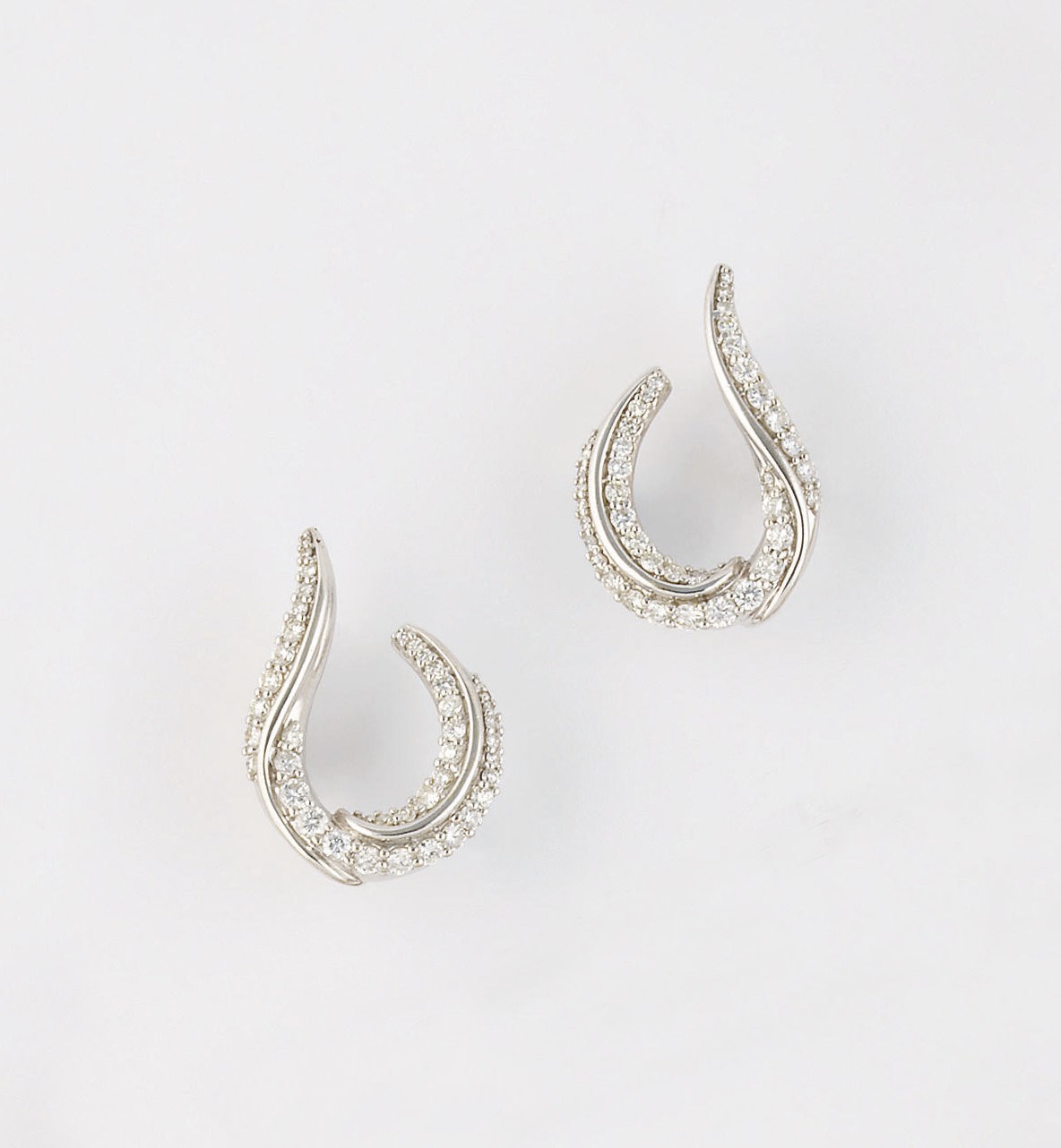 A pair of diamond earrings