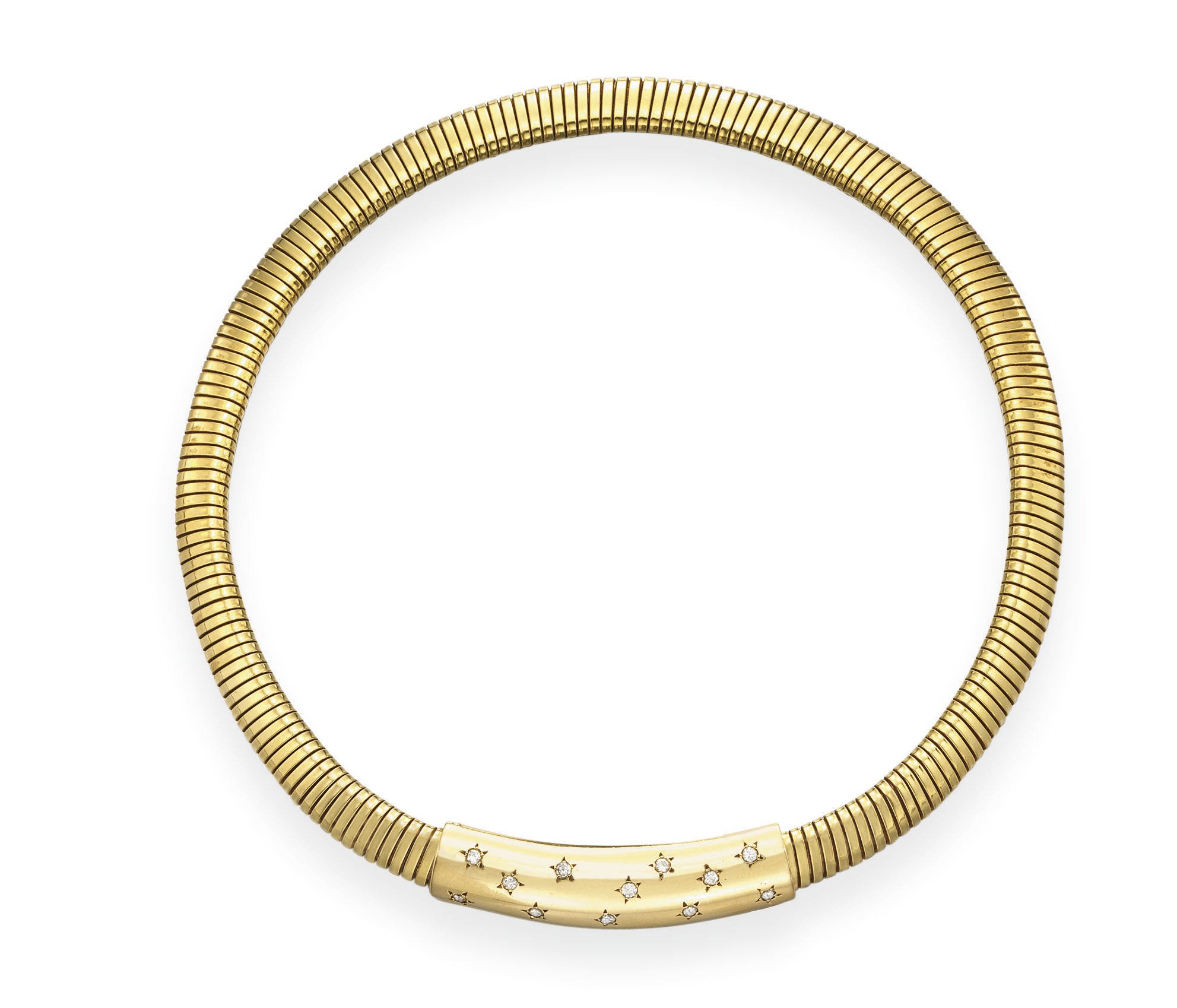 A GOLD AND DIAMOND NECKLACE, BY VAN CLEEF & ARPELS