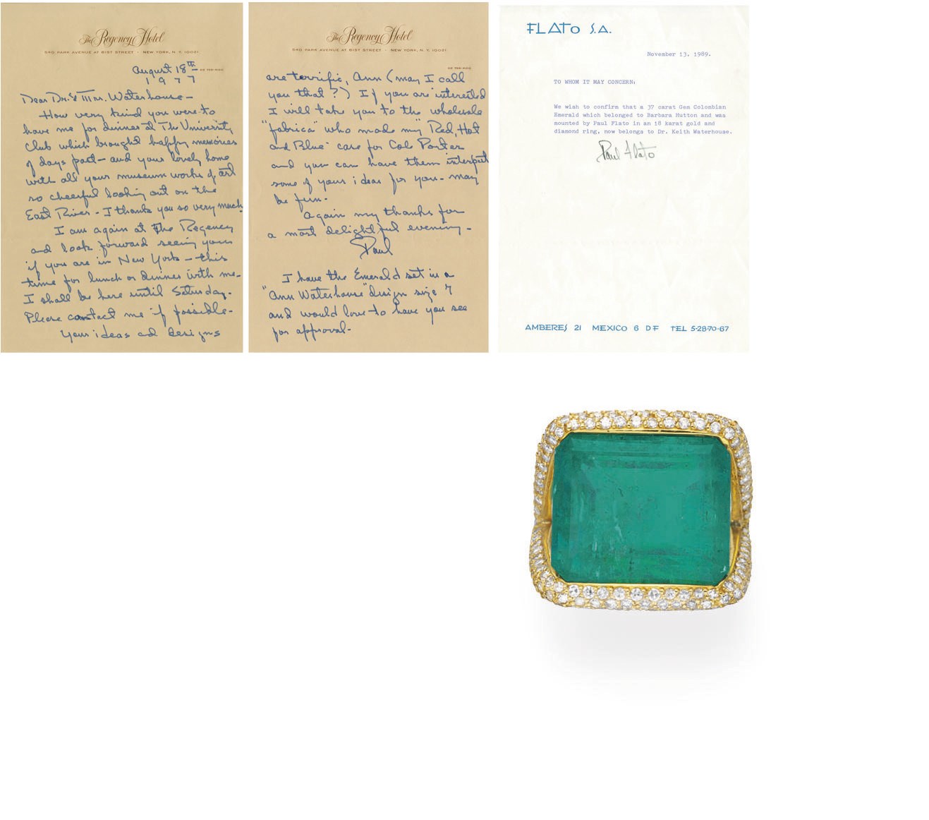 AN EMERALD AND DIAMOND RING, BY FLATO