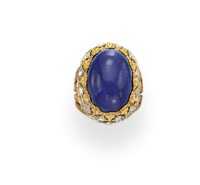 A LAPIS LAZULI AND DIAMOND RING, BY BUCCELLATI