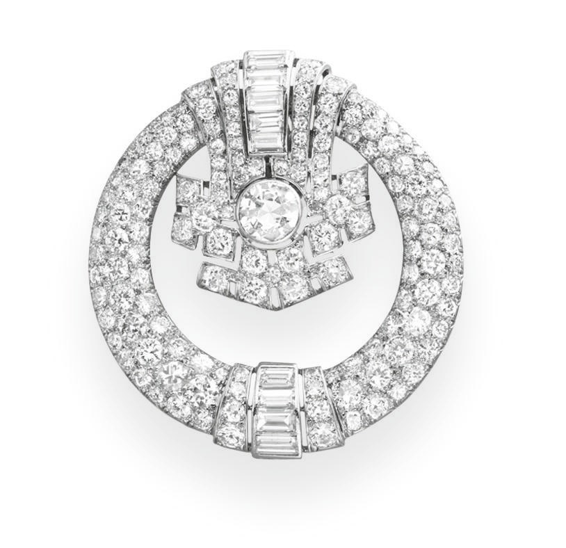 A DIAMOND BROOCH, BY VAN CLEEF & ARPELS