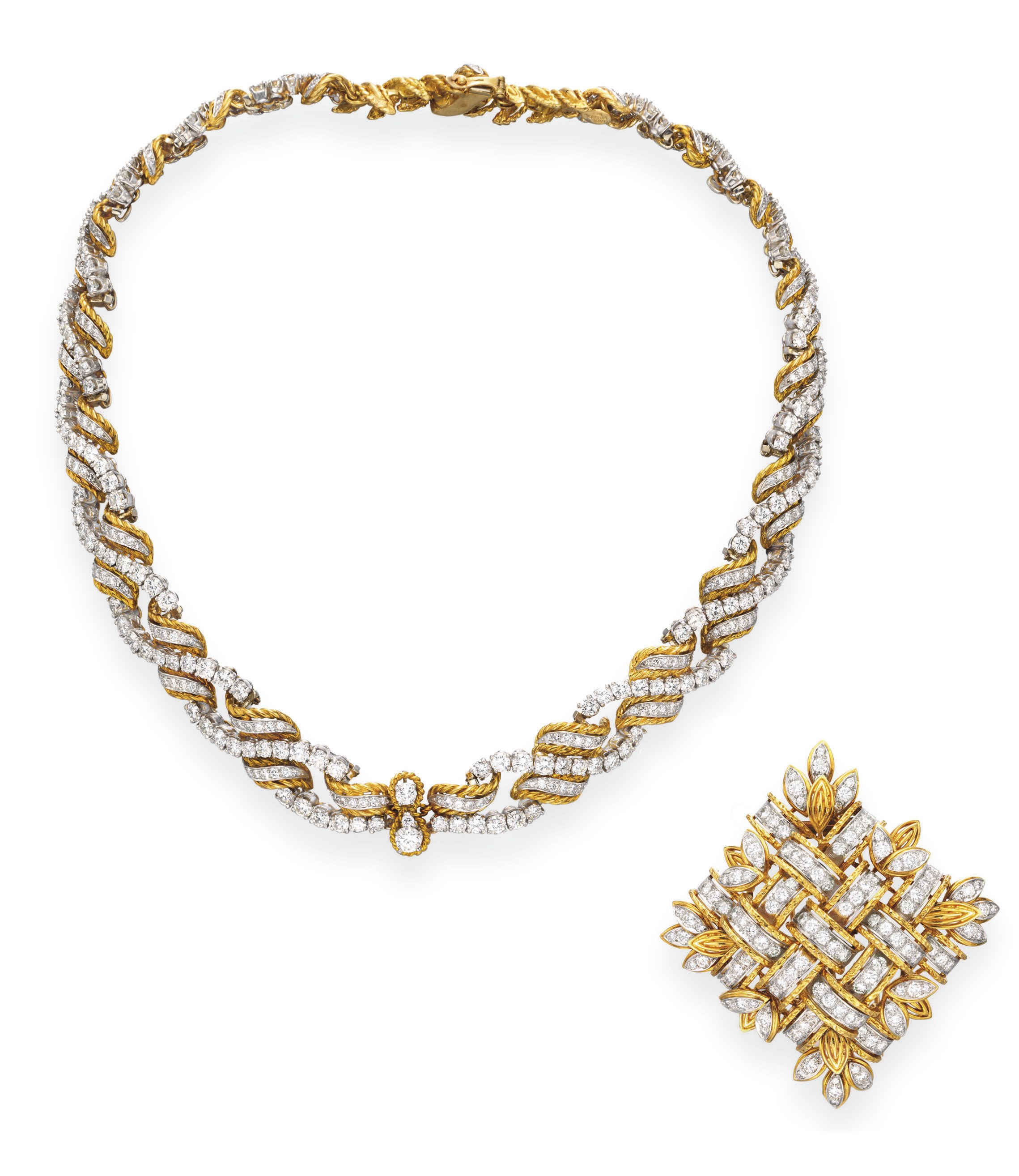 A GROUP OF DIAMOND AND GOLD JEWELRY