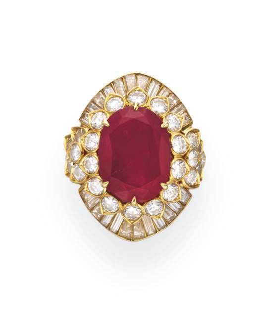 A RUBY AND DIAMOND RING, BY VAN CLEEF & ARPELS