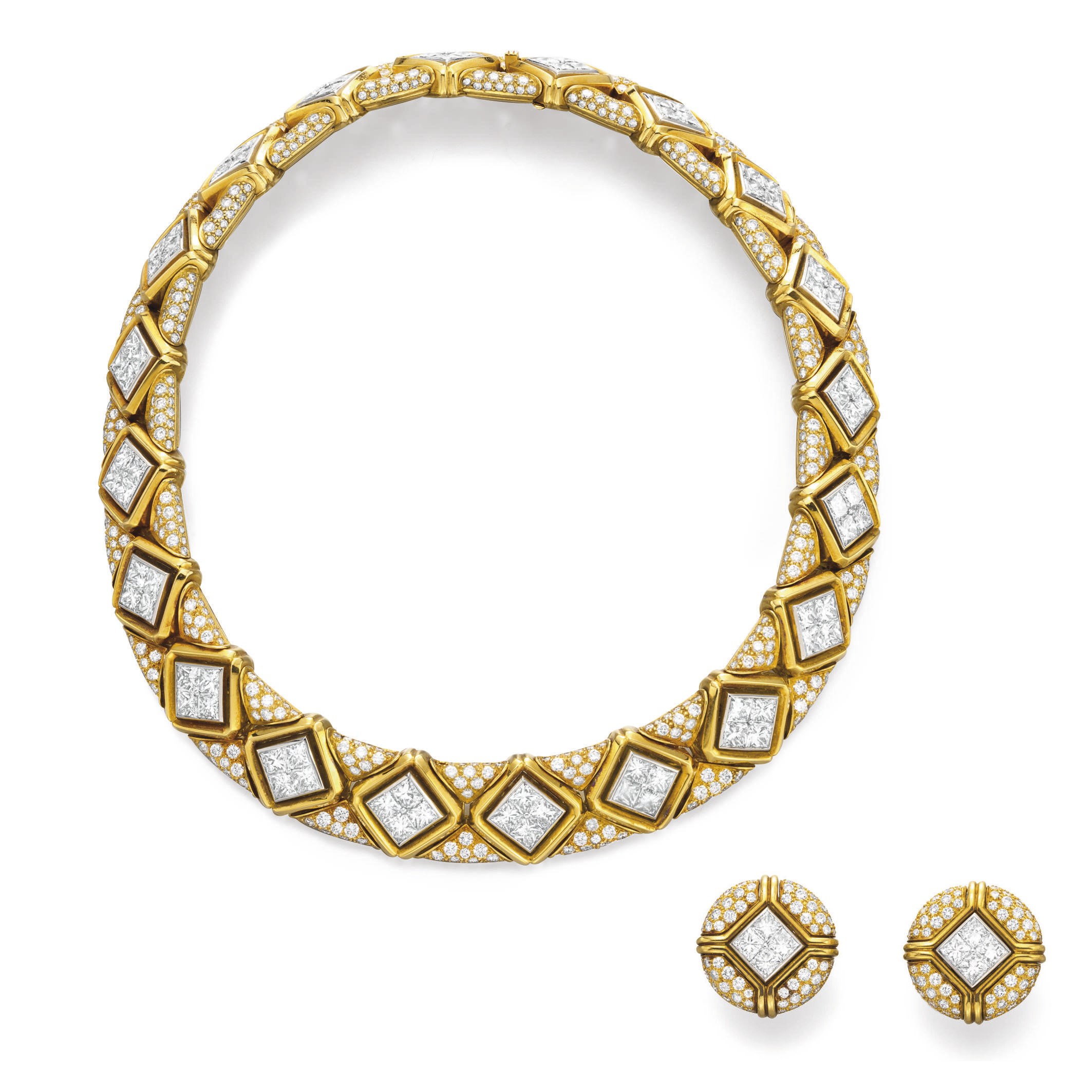 A SUITE OF DIAMOND AND GOLD JEWELRY, BY BULGARI