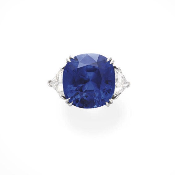 A FINE SAPPHIRE AND DIAMOND RING, BY CARTIER