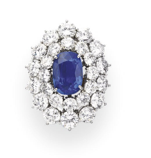 A SAPPHIRE AND DIAMOND RING, BY VAN CLEEF & ARPELS