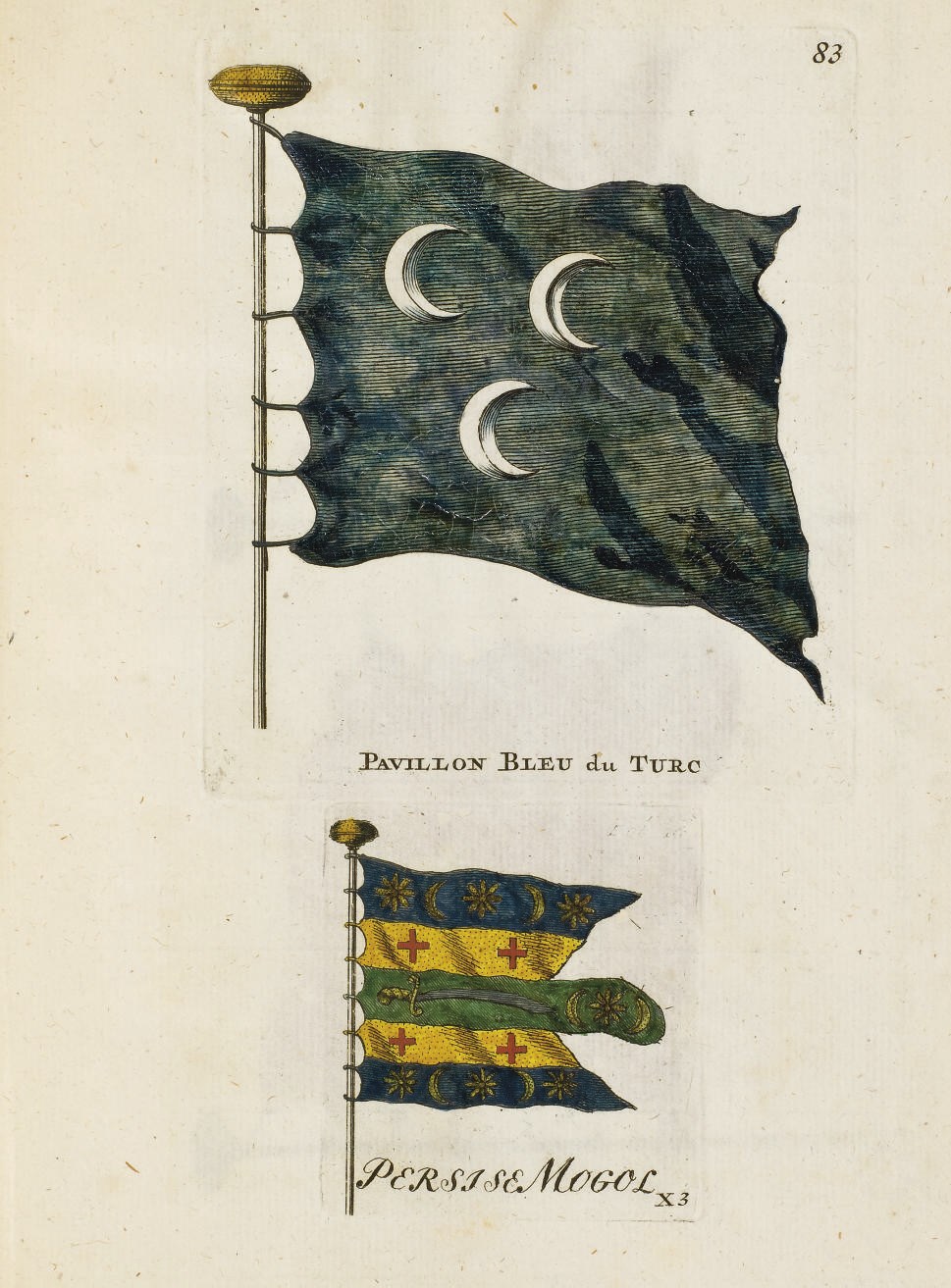[MARINE] -- La Connoissance des pavillons, ou bannières, Que la plupart des nations arborent en mer,... La Haye: chez Jacques van der Keiboom, 1737.
