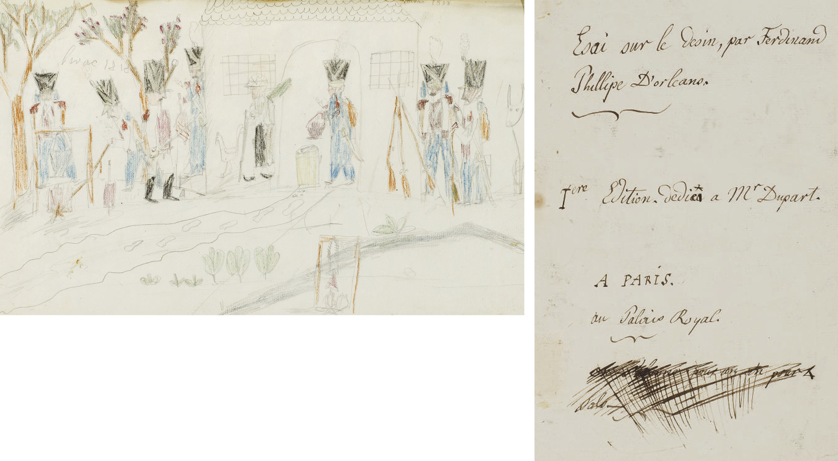 ORLÉANS, Ferdinand-Philippe d', duc de Chartres puis duc d'Orléans (1810-1842), attribué à. Esai sur le dessin. Iere Edition dédié [sic] a Mr Dupart. Situé "A Paris, au Palais Royal", s.d. [1818].