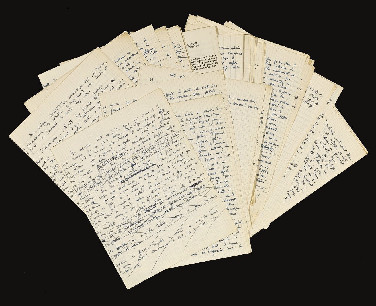 SARTRE, Jean-Paul (1905-1980). Essai politique. S.d. [ca. 1950].