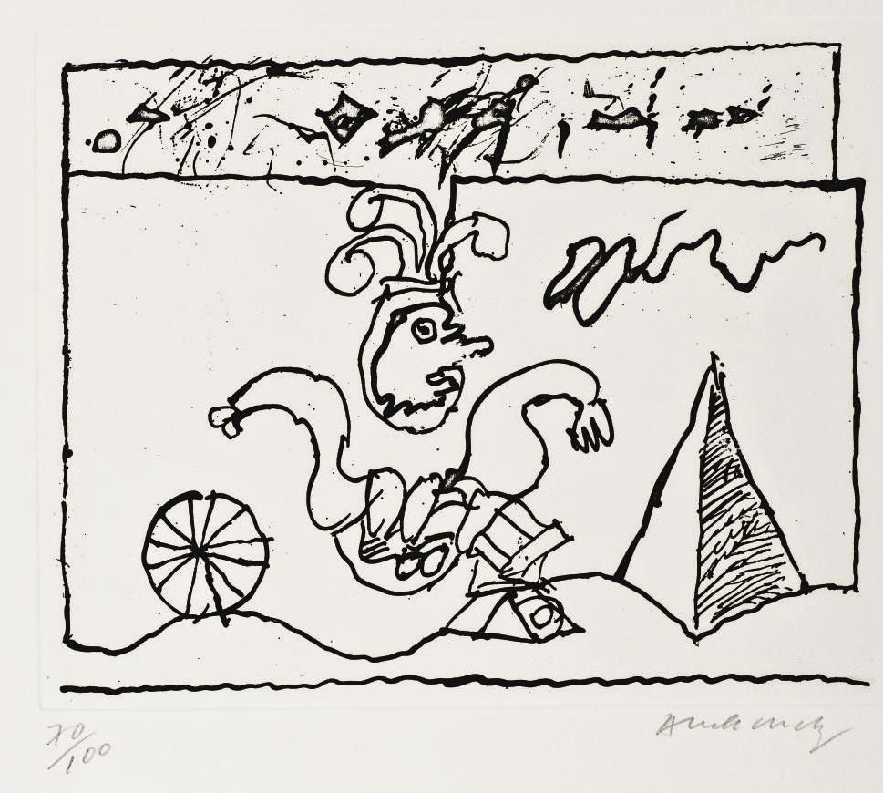 [ALECHINSKY] -- NOURISSIER, François (né en 1927). De la mort. Images de Pierre Alechinsky. Bruxelles: La Balance, 1er octobre 1967.