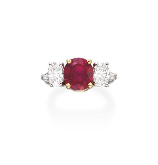 A RUBY AND DIAMOND RING