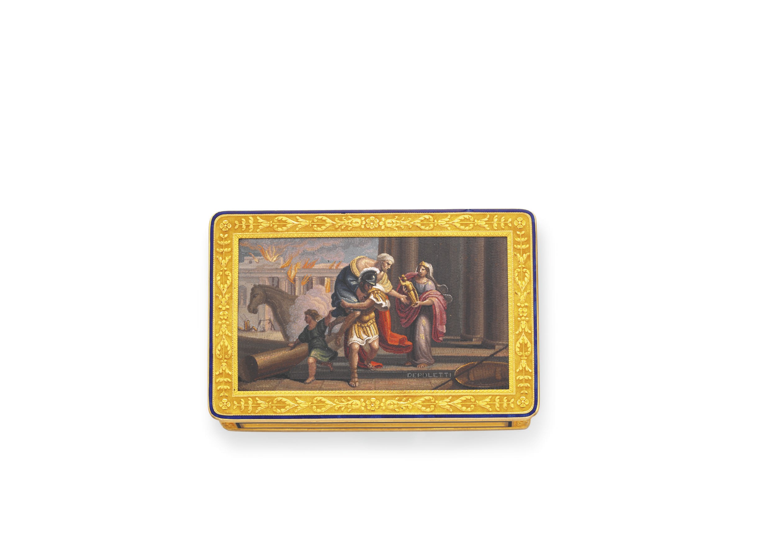 A MICROMOSAIC AND GOLD SNUFF BOX