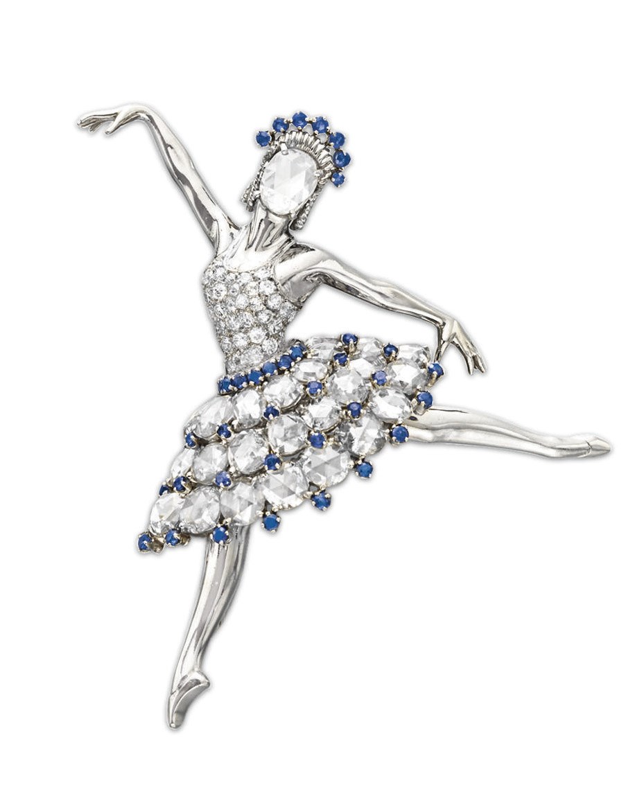 A DIAMOND "ZORINA" BALLERINA BROOCH, BY VAN CLEEF & ARPELS