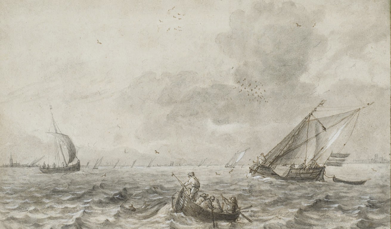 ATTRIBUE A JAN PORCELLIS (GAND 1584-1632 SOUTERMONDE)