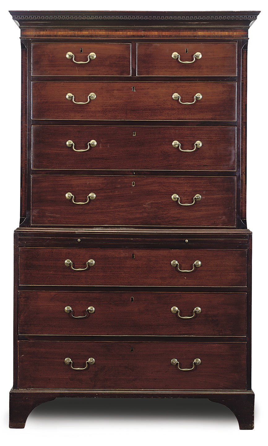 A GEORGE III MAHOGANY TALL BOY