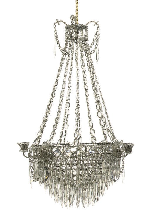 AN ITALIAN GLASS BEAD CHANDELIER
