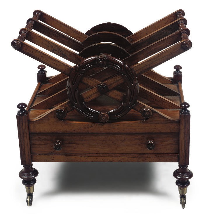 A GEORGE IV ROSEWOOD THREE DIVISION CANTERBURY