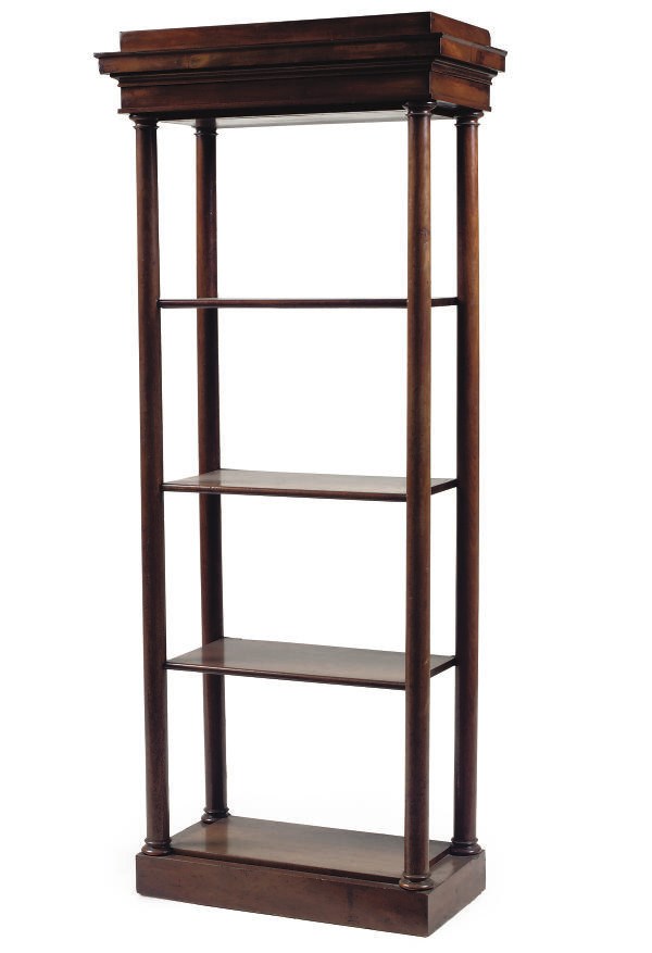 A MAHOGANY OPEN BOOKCASE