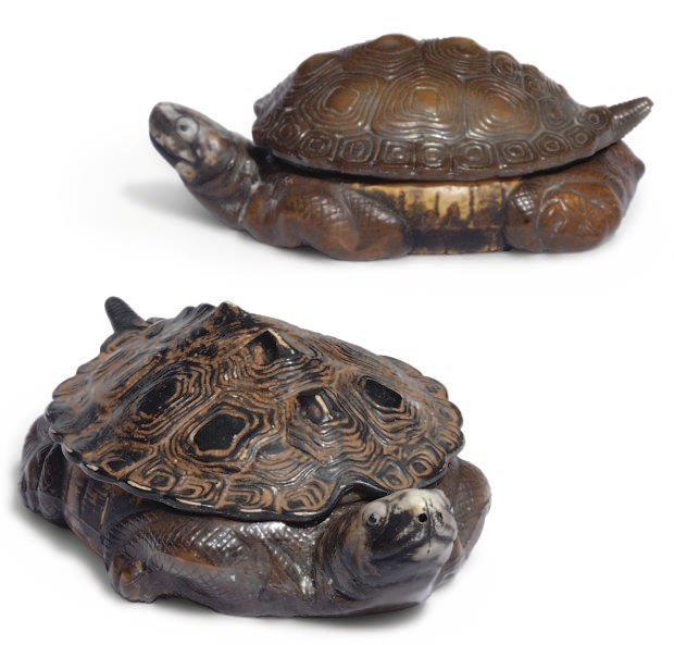 A Pair of Japanese Porcelain boxes and covers