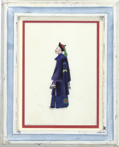 A SET OF FOUR CHINESE RICE-PAPER PAINTINGS OF ROBED FIGURES