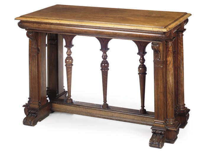 A VICTORIAN WALNUT CENTRE TABLE