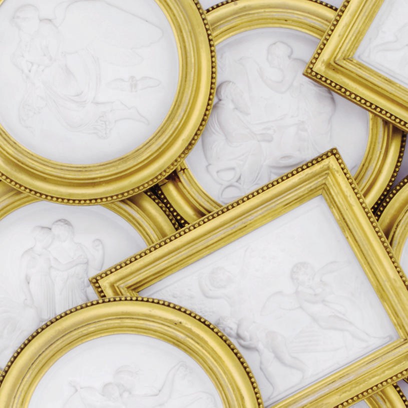EIGHT BING & GRONDAHL BISCUIT PORCELAIN PLAQUES
