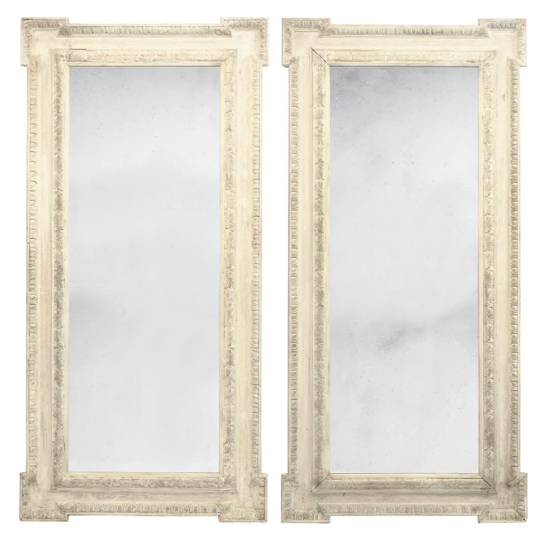 A PAIR OF LARGE PAINTED PIER MIRRORS