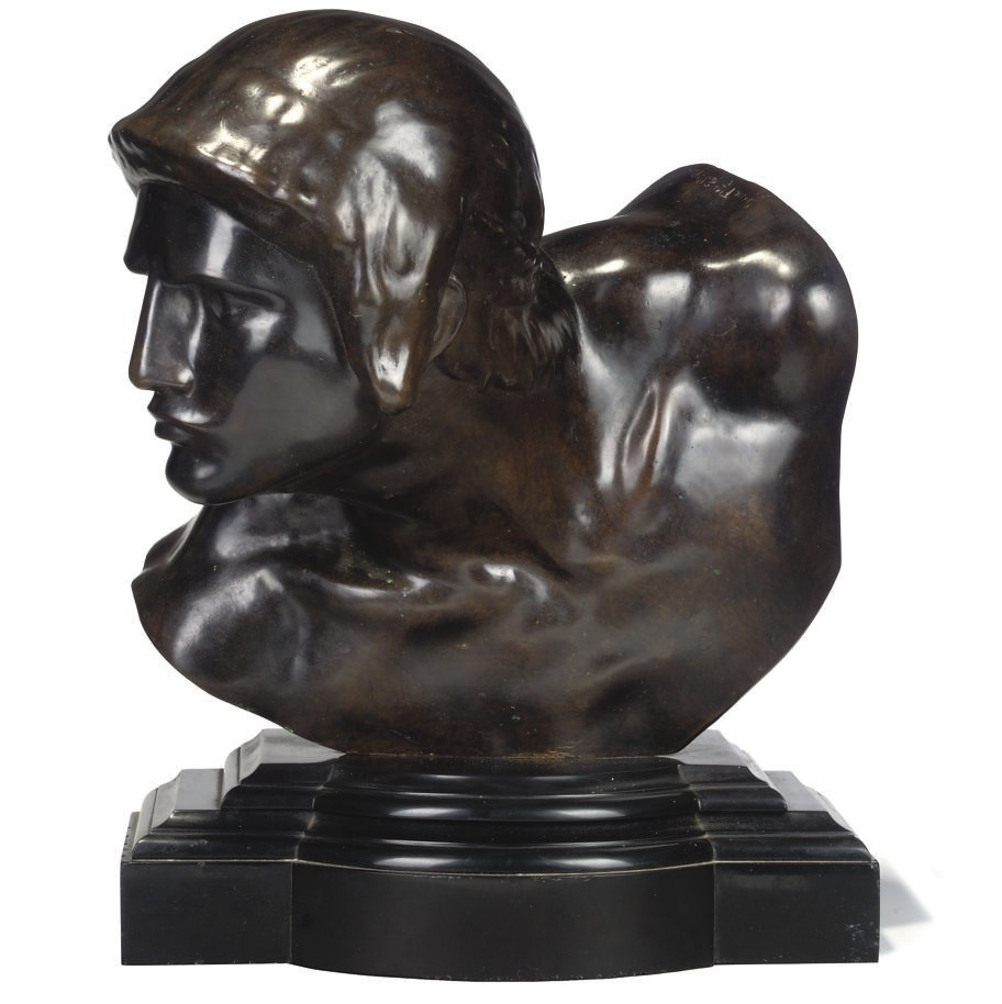 A FRENCH BRONZE BUST OF A GLADIATOR