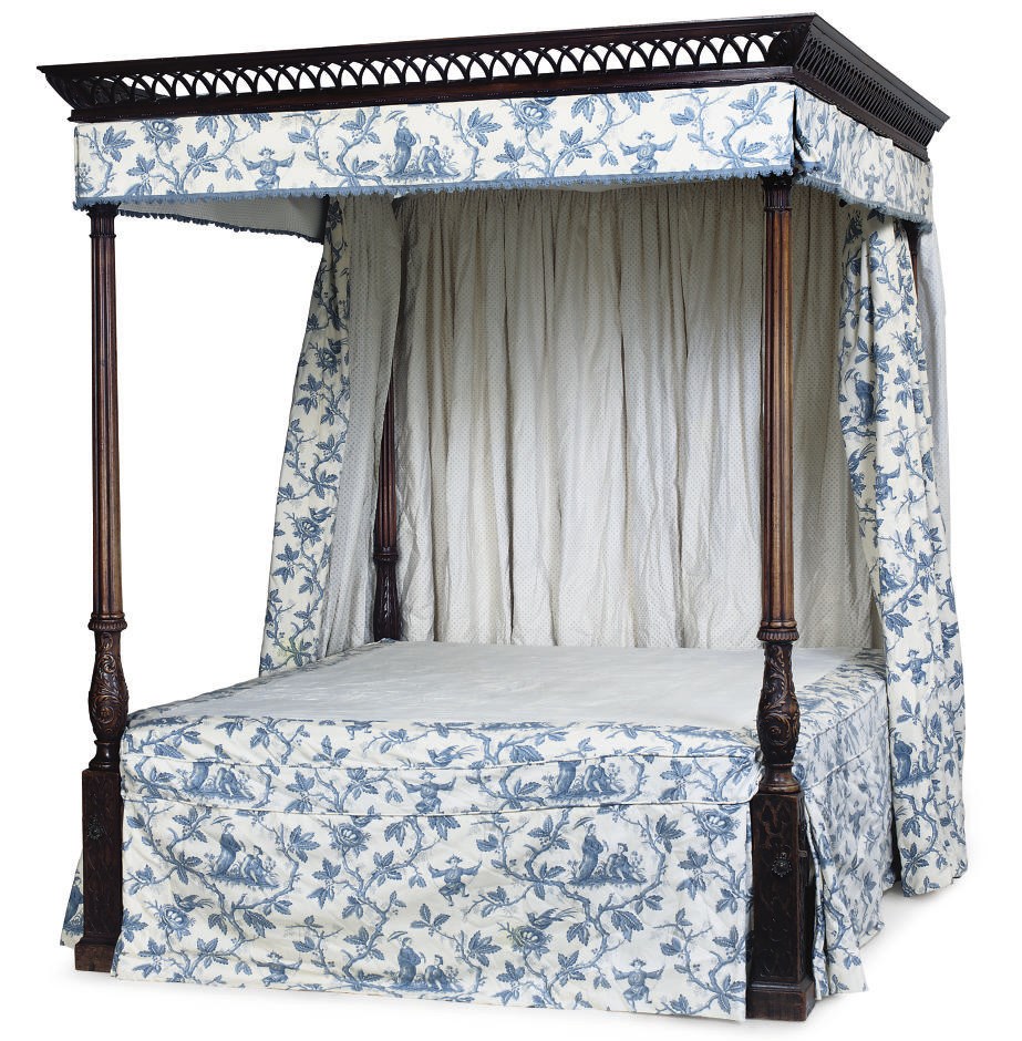 A MAHOGANY FOUR POSTER BED