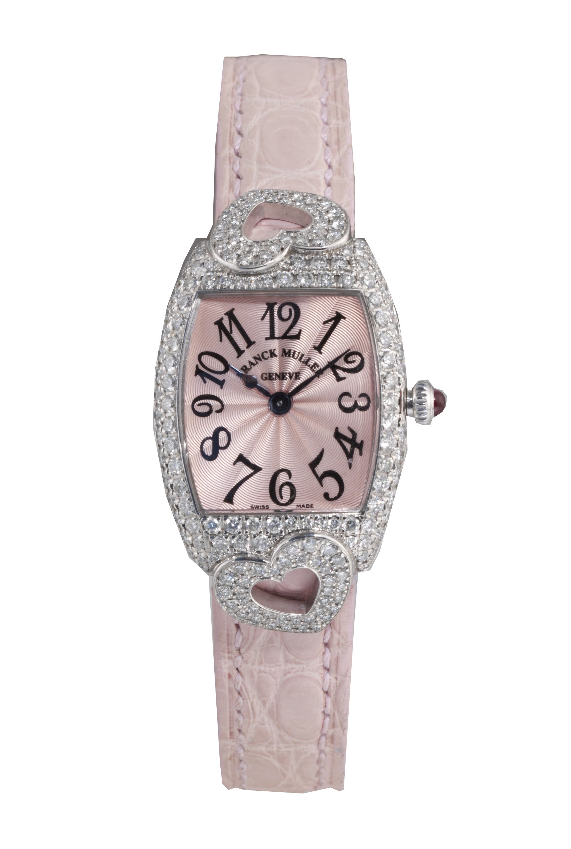 FRANCK MULLER, "CINTRÉE CURVEX COEUR"
LADY'S 18K WHITE GOLD TONNEAU-SHAPED WRISTWATCH