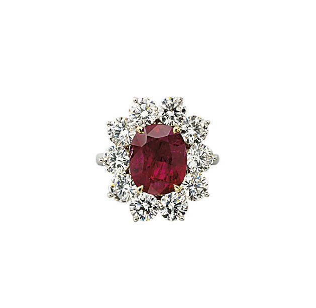 A RUBY AND DIAMOND RING, BY ASSIL