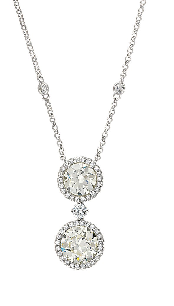 A DIAMOND TWO-STONE PENDANT, BY ASSIL