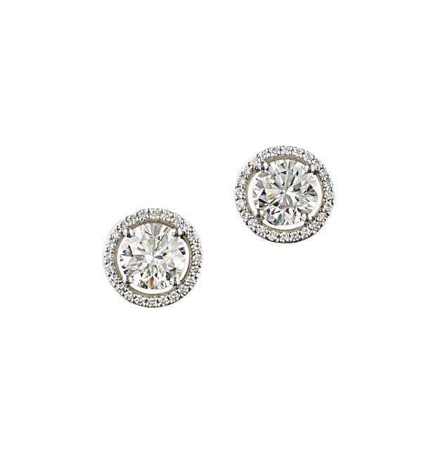 A PAIR OF DIAMOND EAR CLIPS