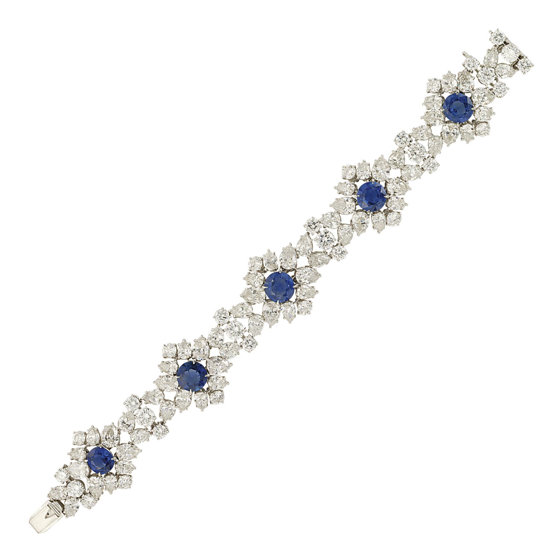 A SAPPHIRE AND DIAMOND BRACELET