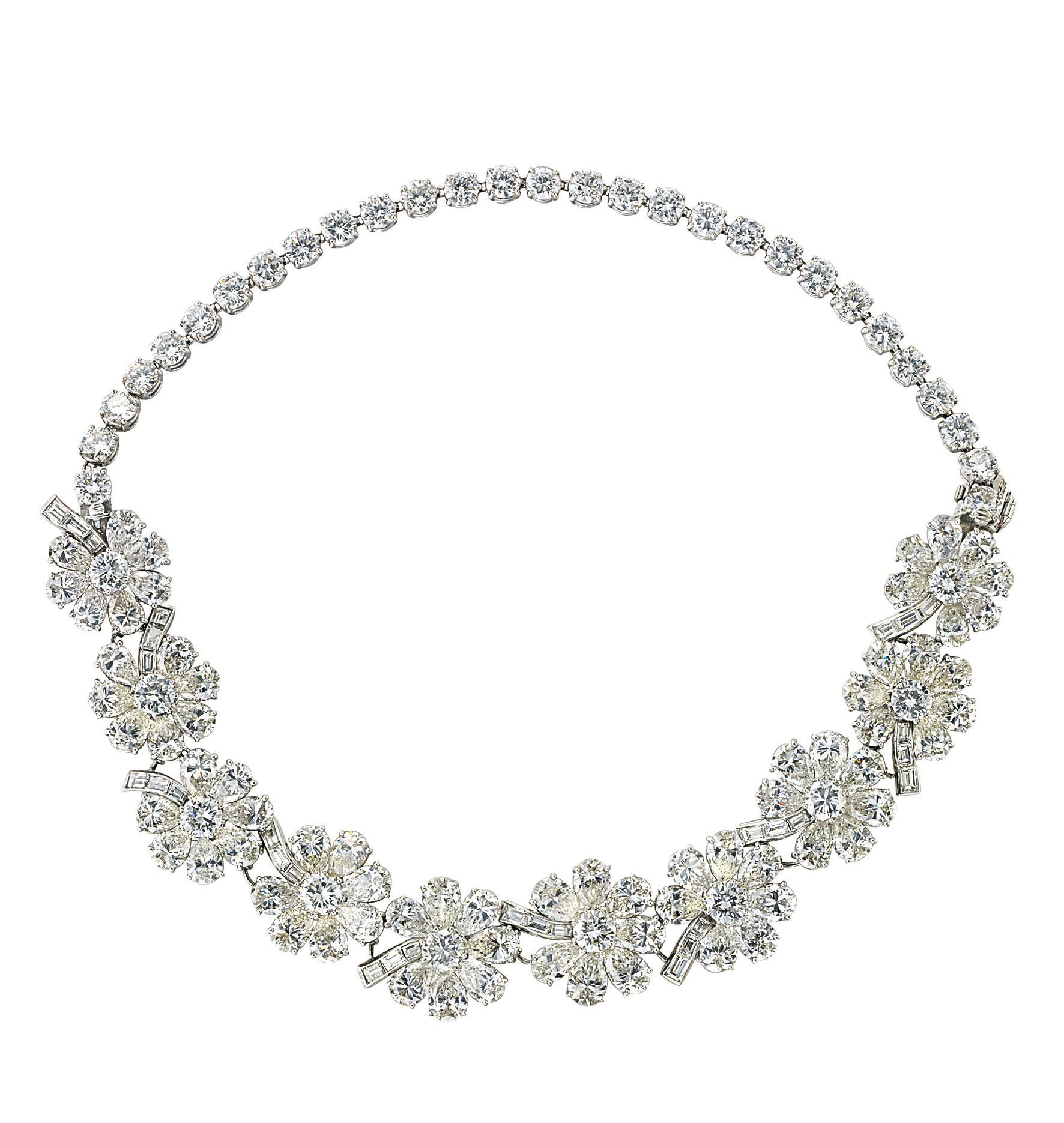 AN ATTRACTIVE DIAMOND NECKLACE FORMING TWO BRACELETS, BY CARTIER