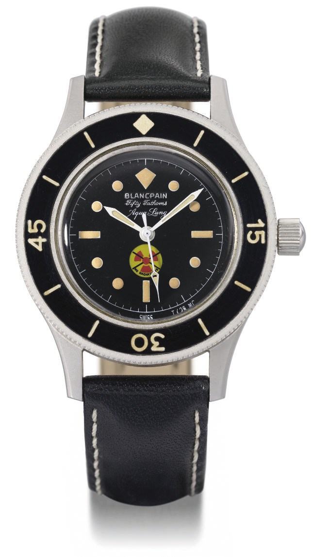 Blancpain. An unusual stainless steel self-winding water-resistant anti-magnetic diver's wristwatch with sweep centre seconds