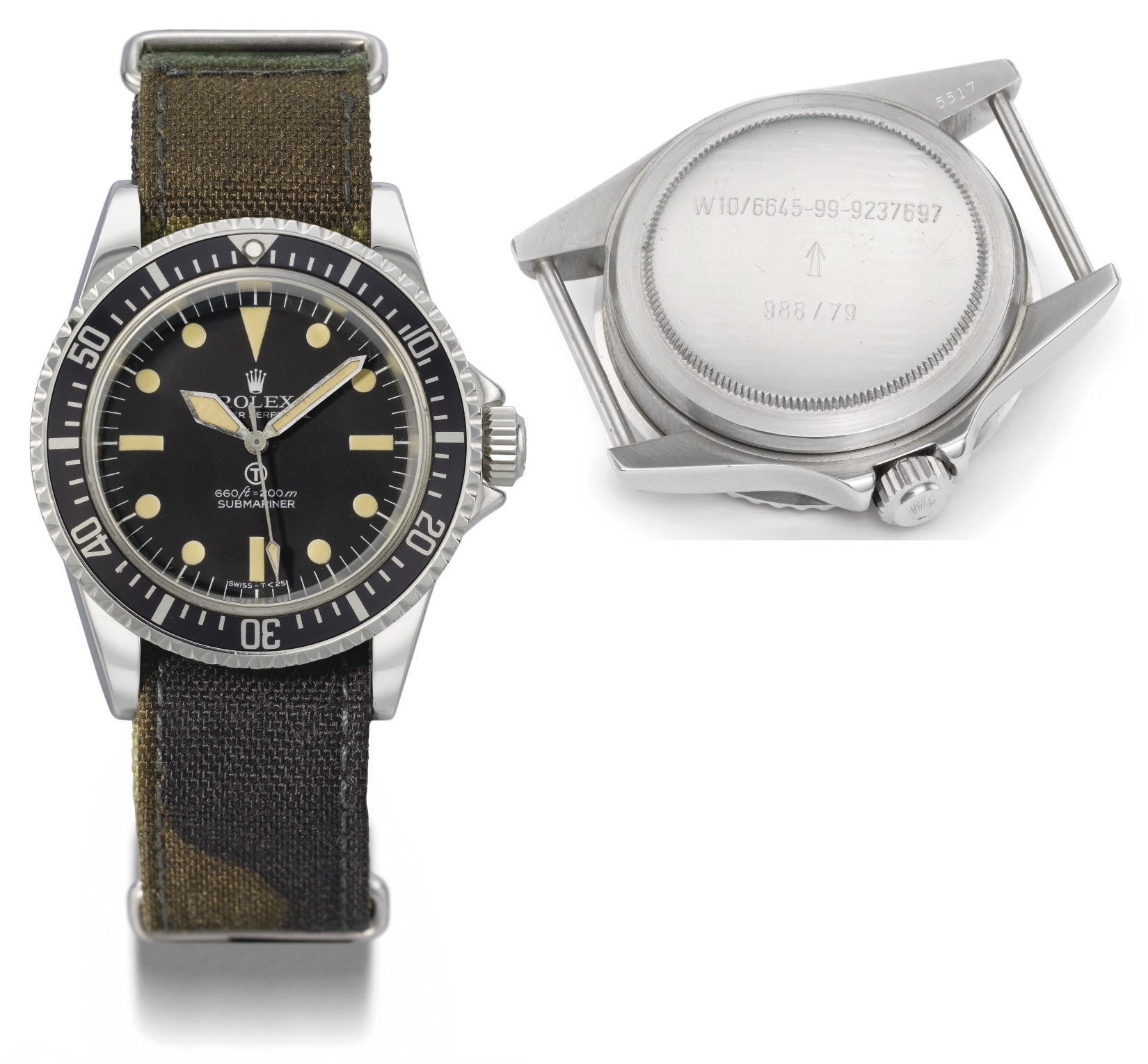 Rolex. A rare stainless steel self-winding water-resistant wristwatch with sweep centre seconds, made for the British Royal Navy