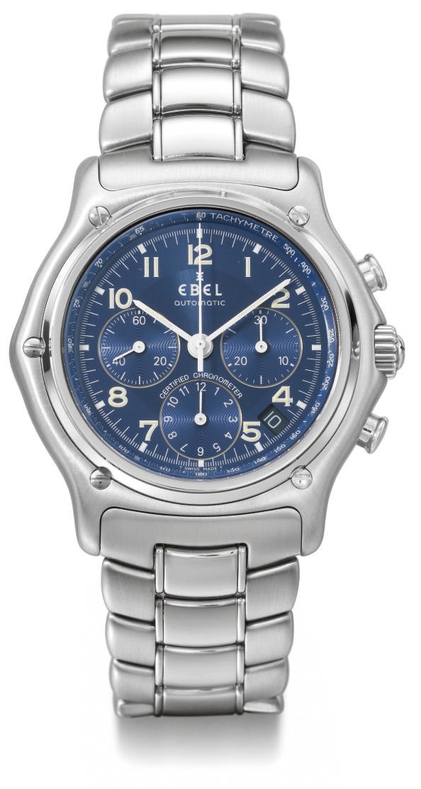 Ebel. A stainless steel self-winding water-resistant chronograph wristwatch with date and bracelet