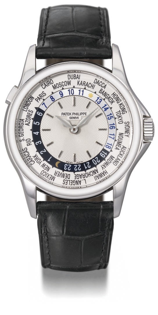 Patek Philippe. A fine 18K white gold self-winding World Time wristwatch