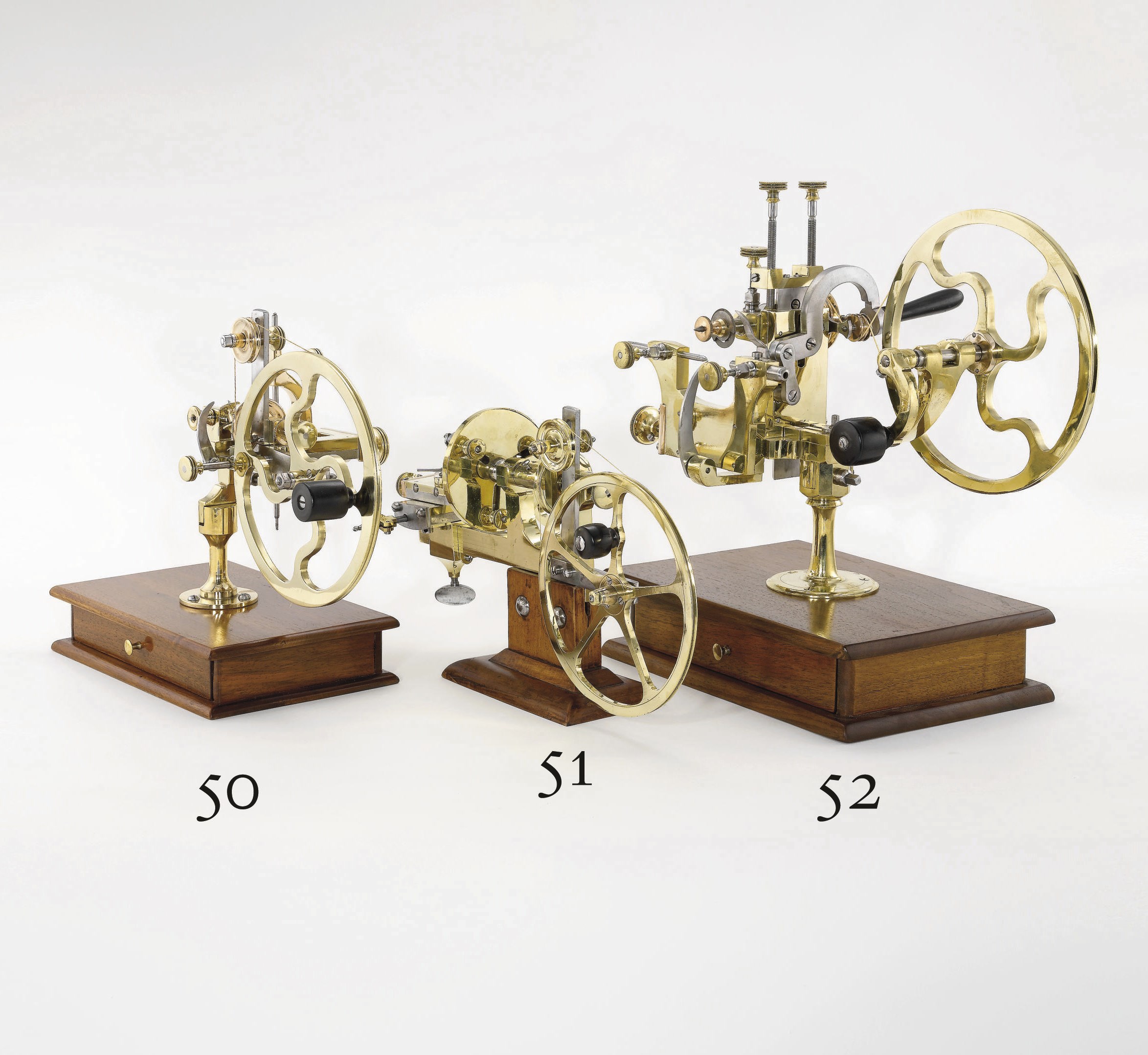 A steel and brass face plate engine