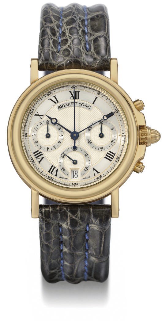 Breguet. An 18K gold self-winding water-resistant chronograph wristwatch with date