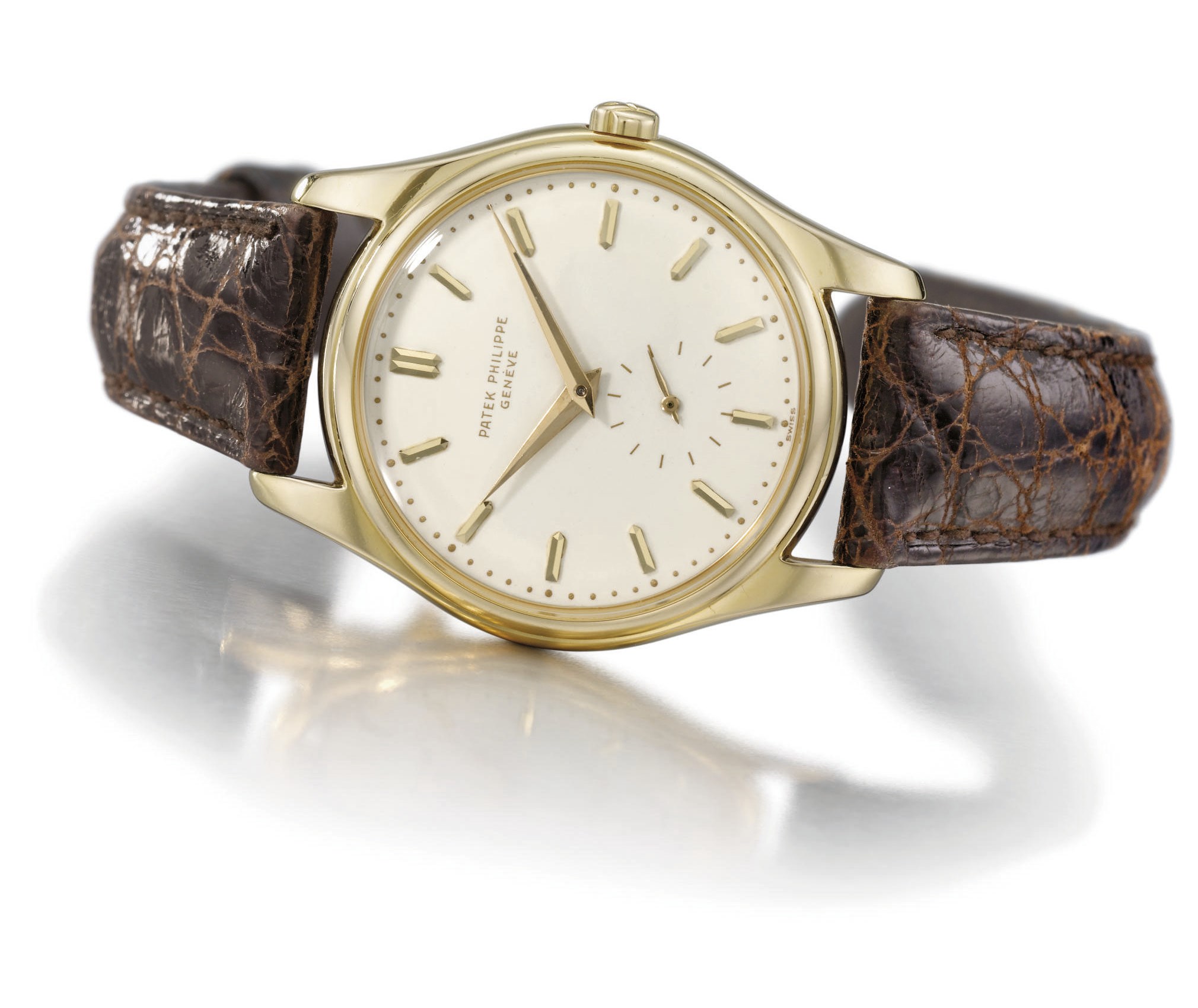 Patek Philippe. A fine 18K gold water-resistant self-winding wristwatch with enamel dial