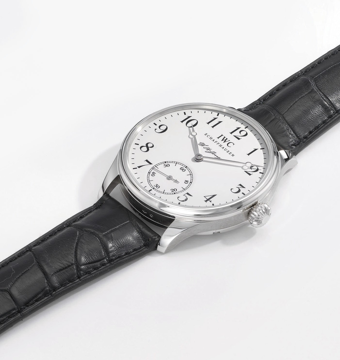 IWC. A fine and rare oversized platinum limited edition wristwatch