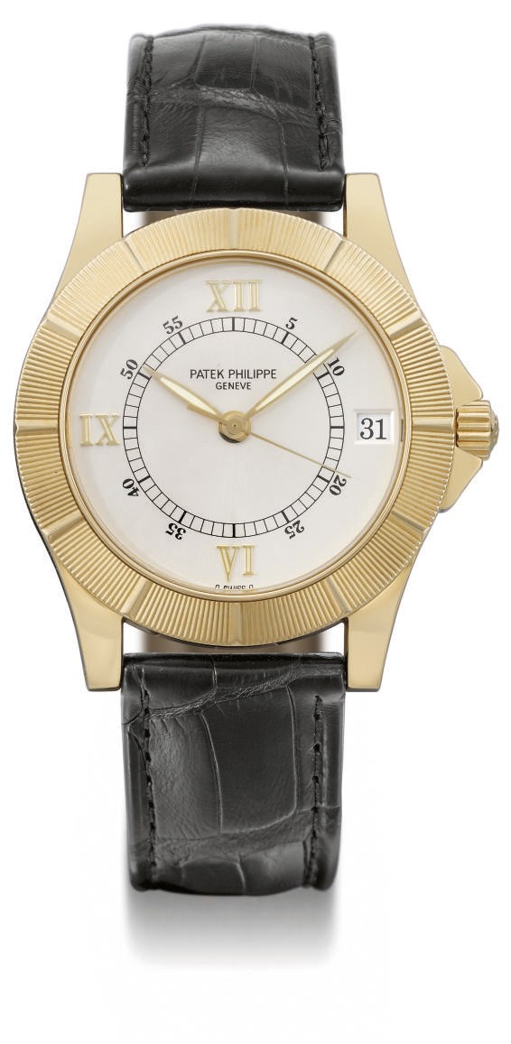 Patek Philippe. An 18K gold self-winding water-resistant wristwatch with sweep centre seconds and date