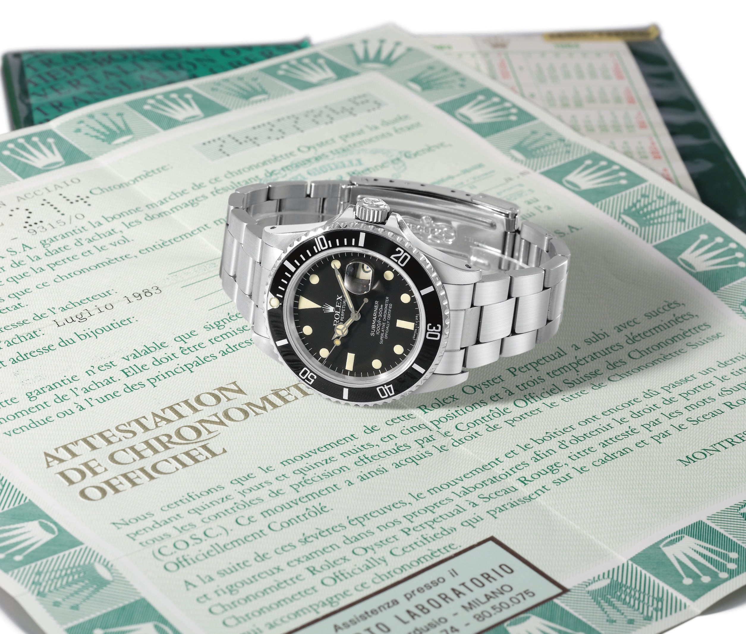 Rolex. A fine stainless steel self-winding water-resistant wristwatch with sweep centre seconds, date, bracelet, original guarantee and box