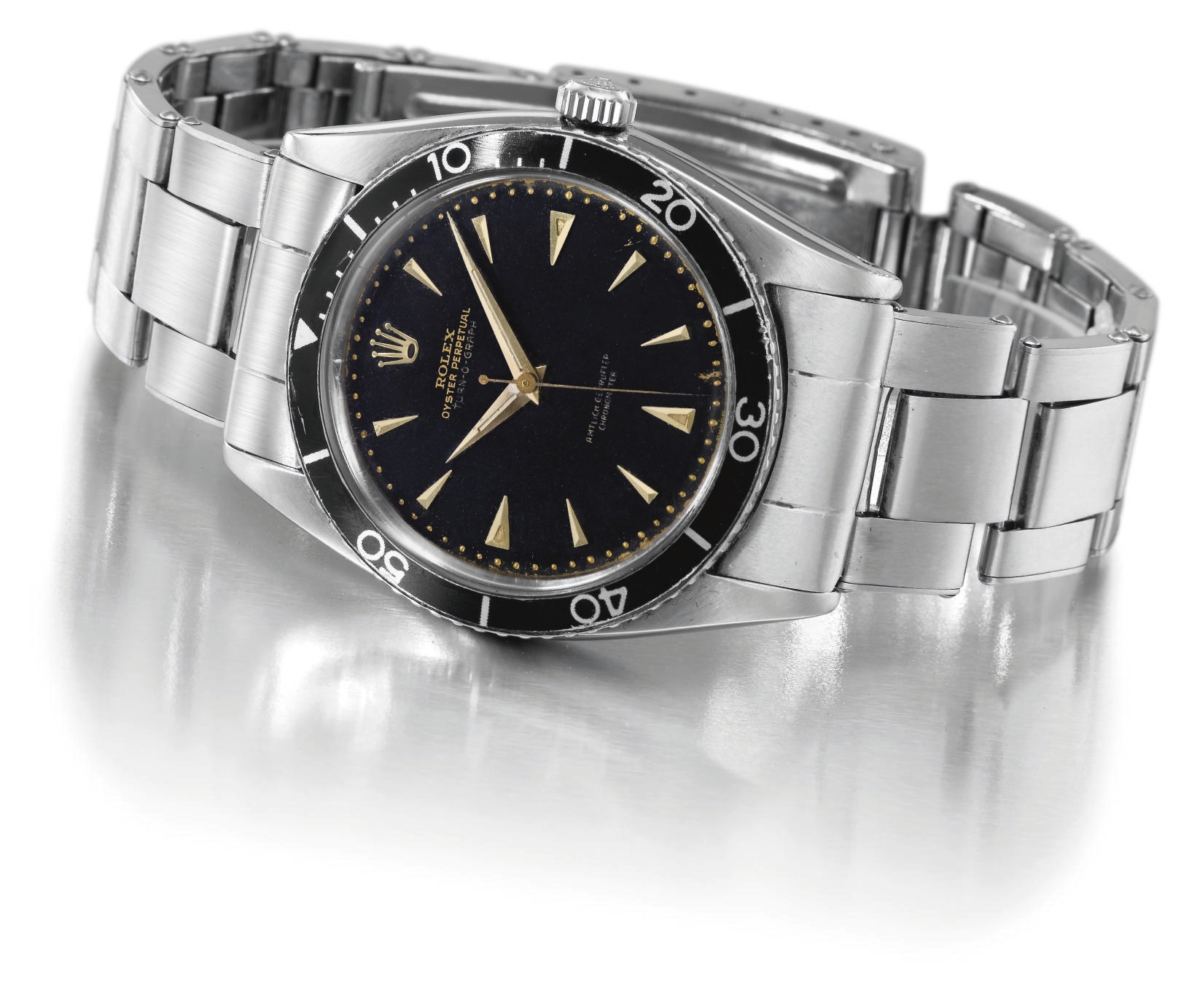 Rolex. A very rare self-winding water-resistant wristwatch with sweep centre seconds, bracelet and highly unusual dial, made for the German market