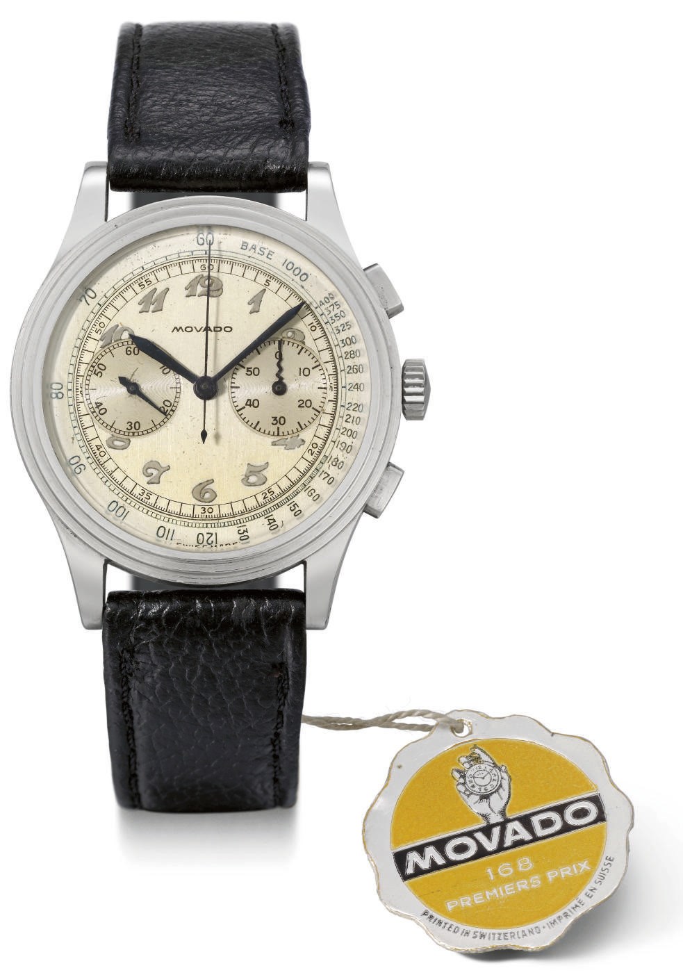 Movado. A stainless steel chronograph wristwatch with Breguet numerals