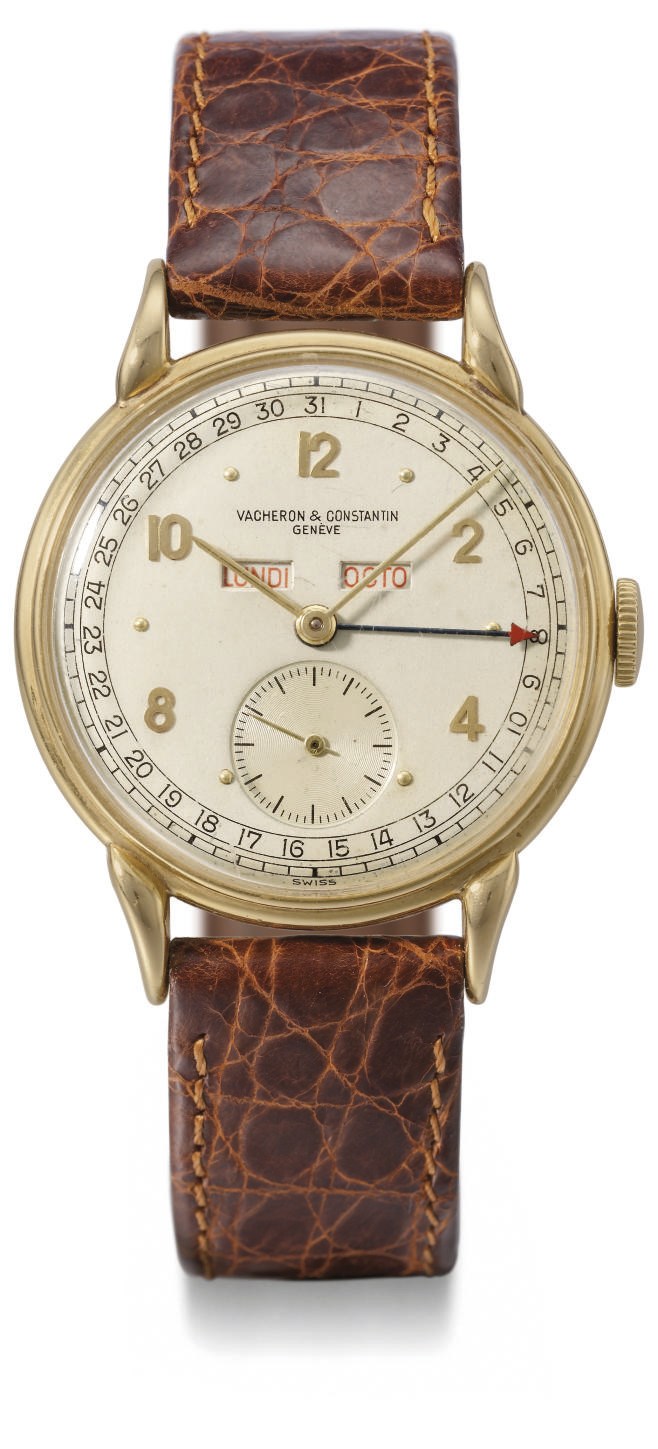Vacheron Constantin. A fine 18K gold triple calendar wristwatch