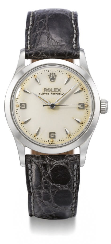 Rolex. A rare stainless steel mid-size self-winding water-resistant wristwatch with sweep centre seconds