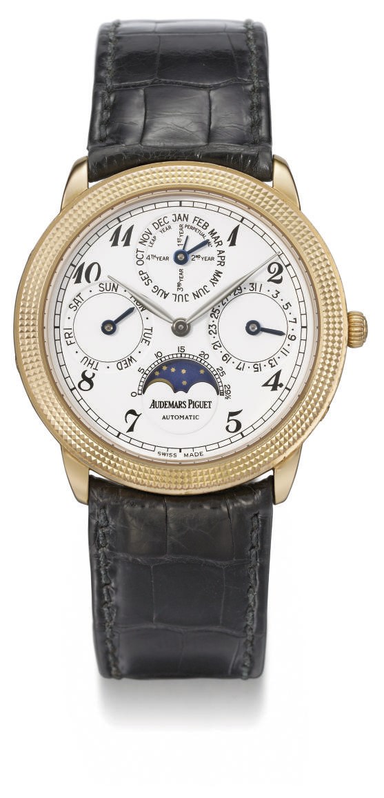 Audemars Piguet. A fine 18K pink gold limited edition self-winding perpetual calendar wristwatch with phases of the moon